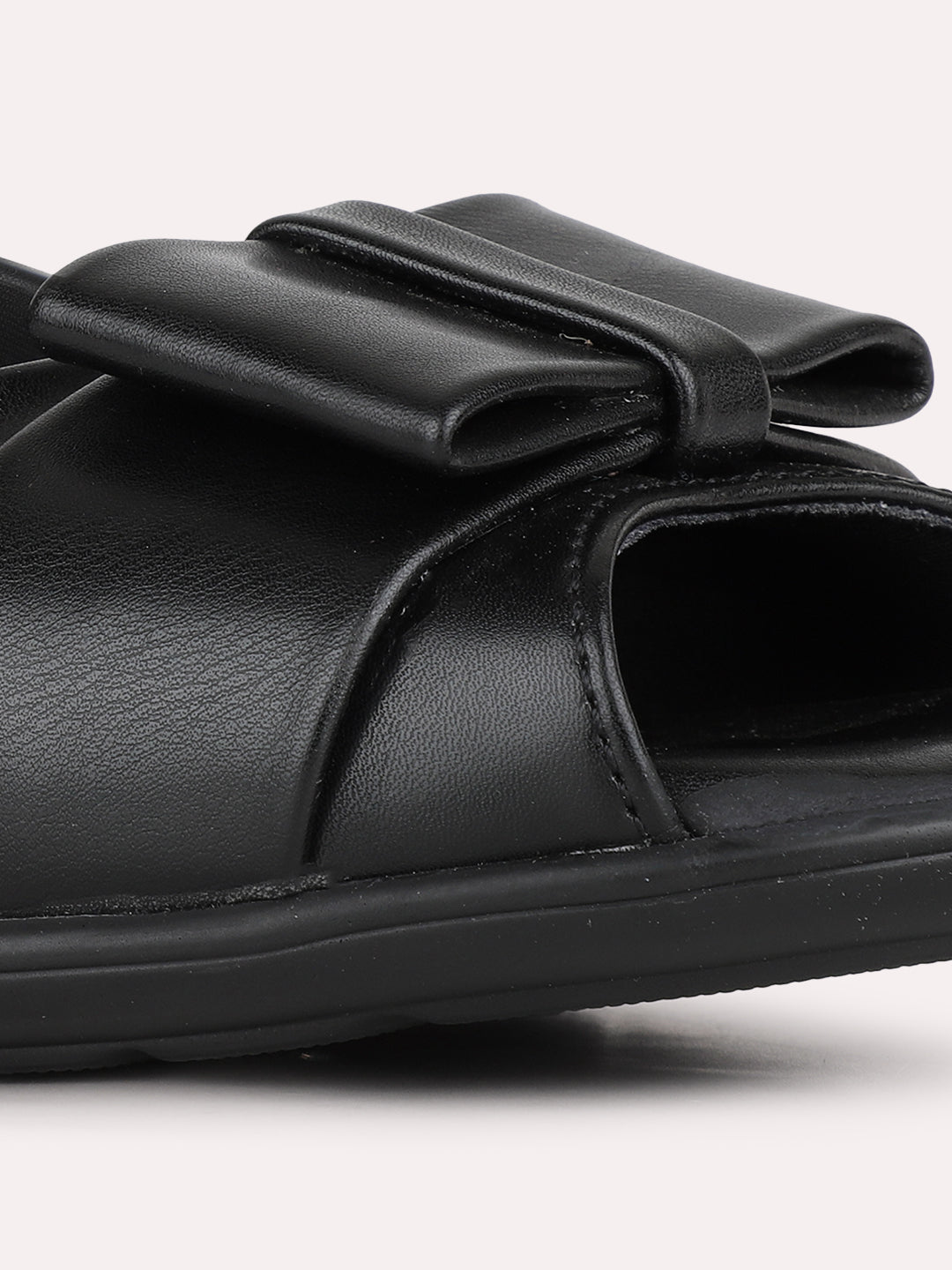 Womens Black Party Wear Solid Open Toe Wedges Heels Ballerinas
