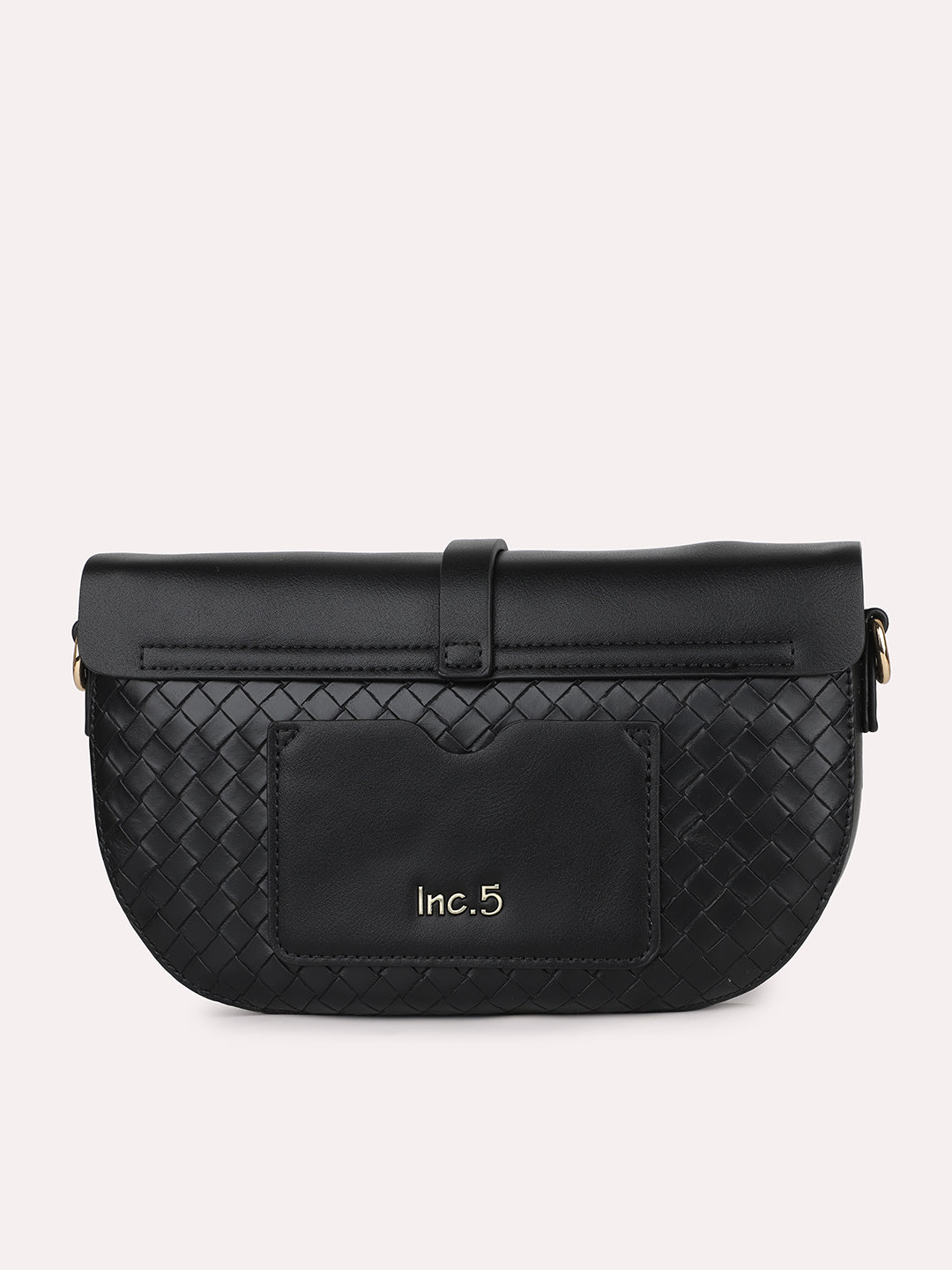 Women Black Structured Sling Bag