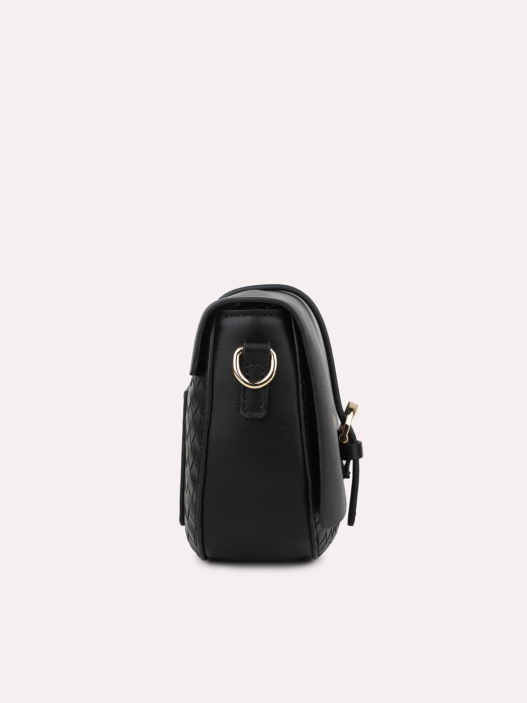 Women Black Structured Sling Bag