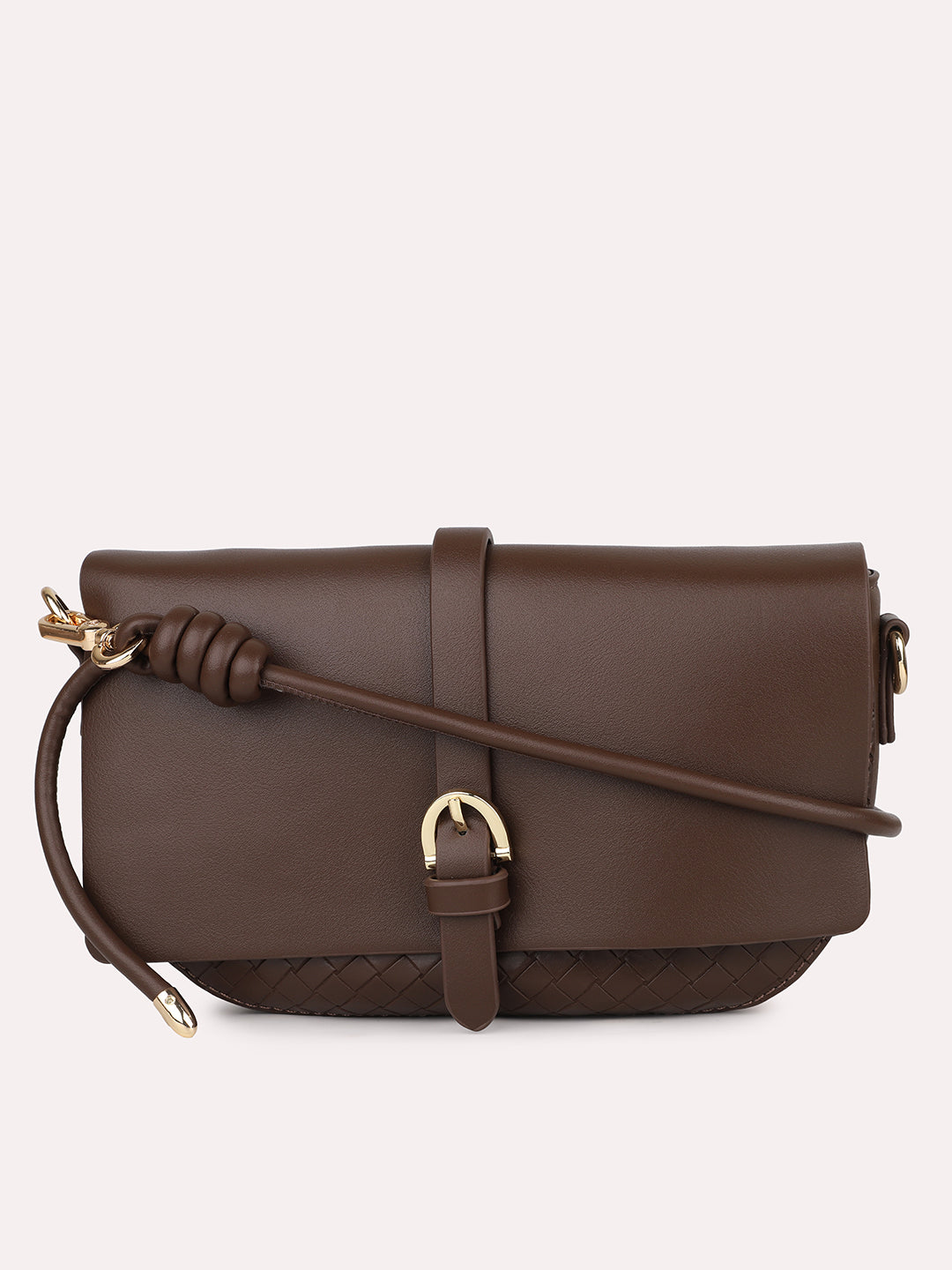 Women Dark Brown Structured Sling Bag