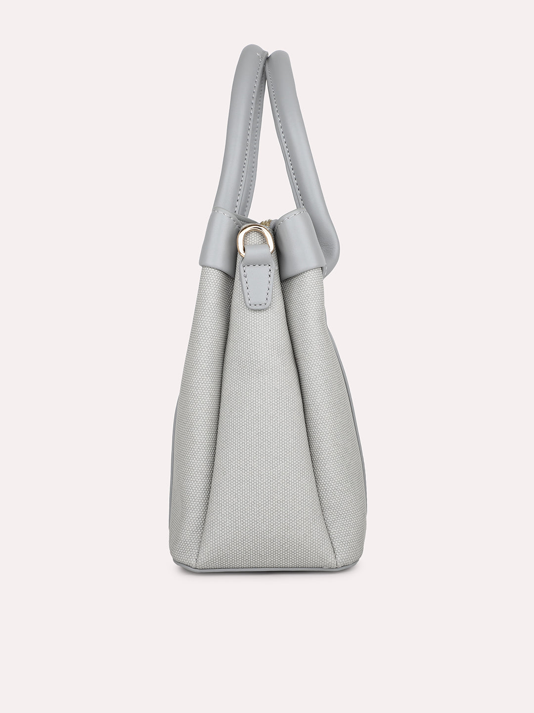 Women Grey Textured Structured Handheld Bag