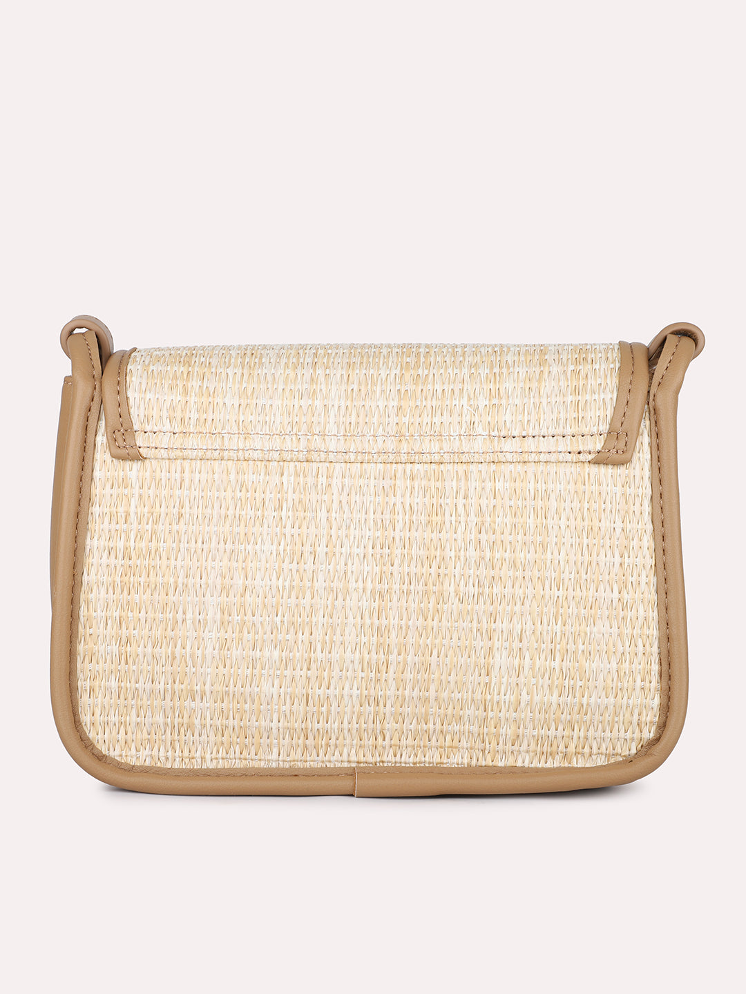 Women Dark Beige Textured Structured Sling Bag