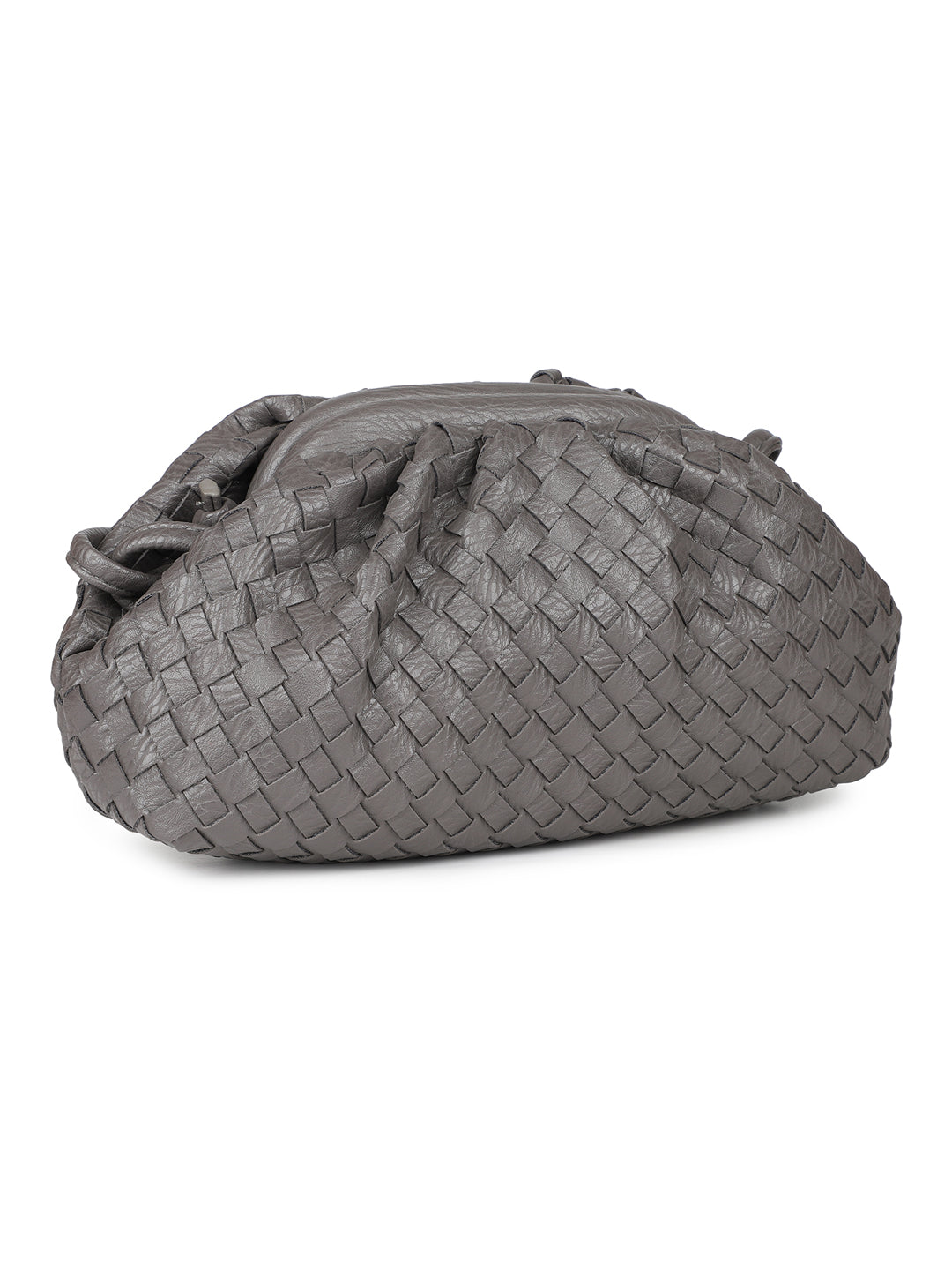 Women Grey Textured Design Solid Sling Bag