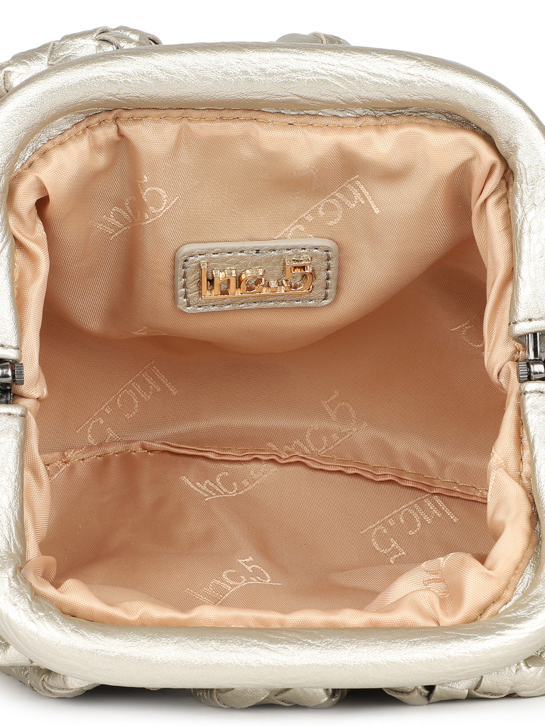 Women Gold Textured Design Solid Sling Bag