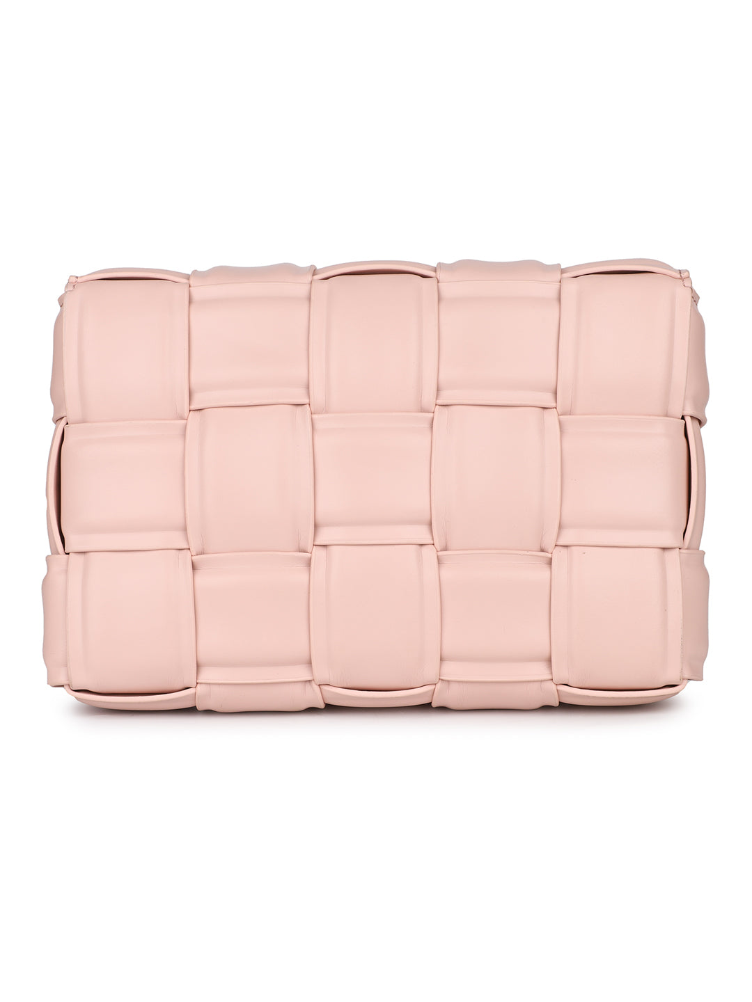Women Pink Woven Design Structured Shoulder Bag