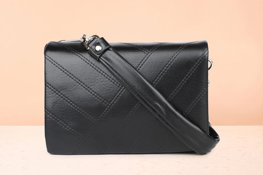 Inc.5 Women Black Textured sling Bag