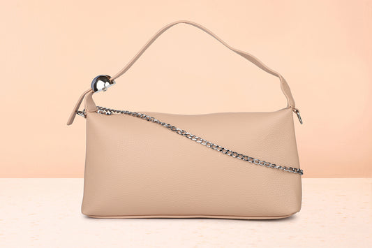 Inc.5 Women Peach Textured Structured Sling Bag