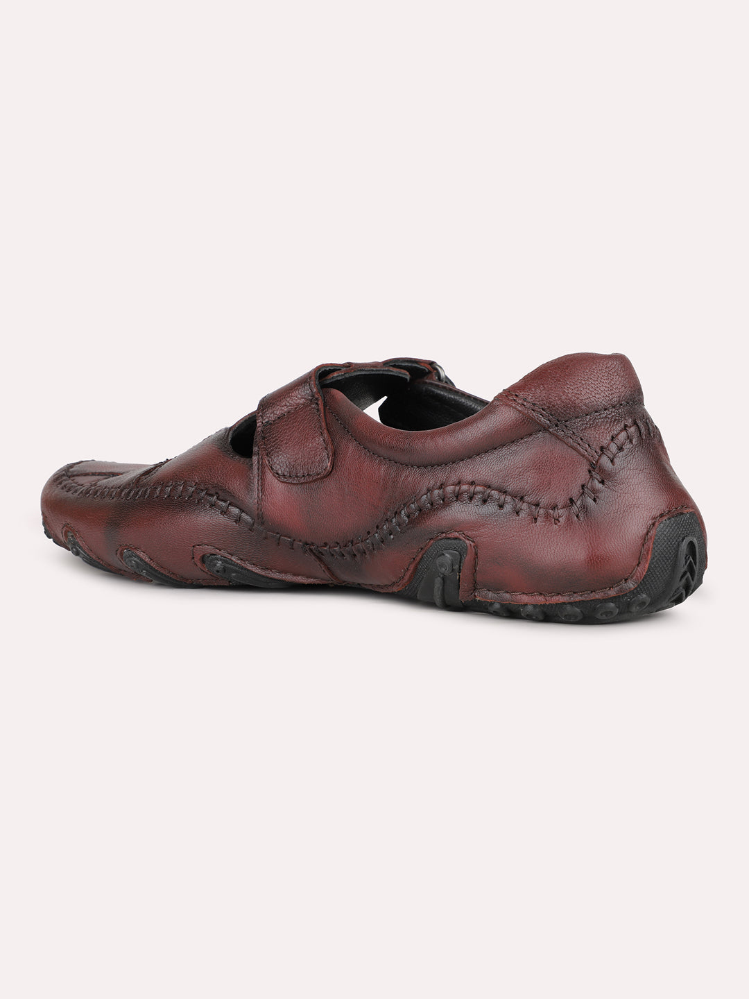 Mens Brown Casual Solid Round Toe Slip-Ons