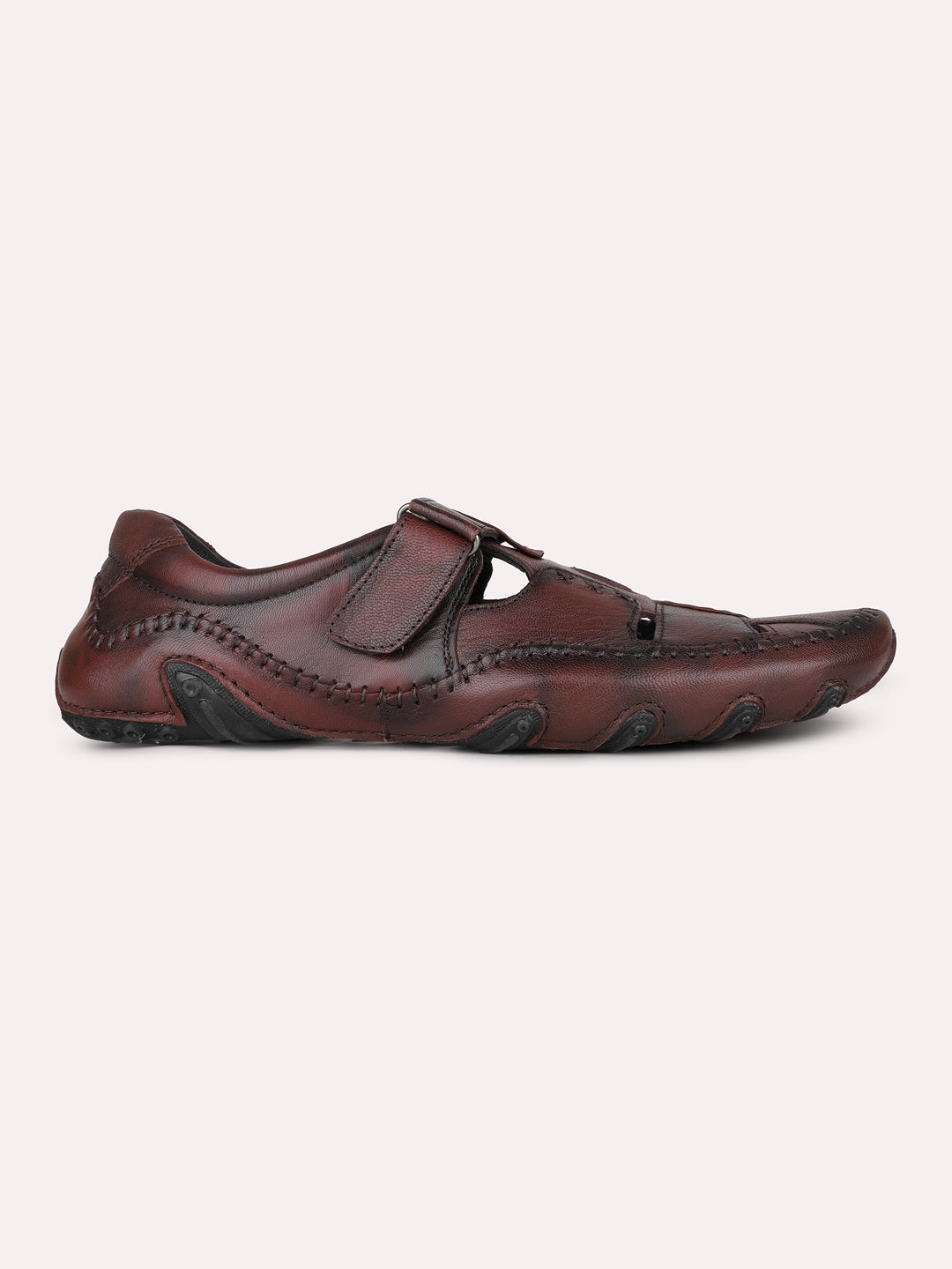 Mens Brown Casual Solid Round Toe Slip-Ons