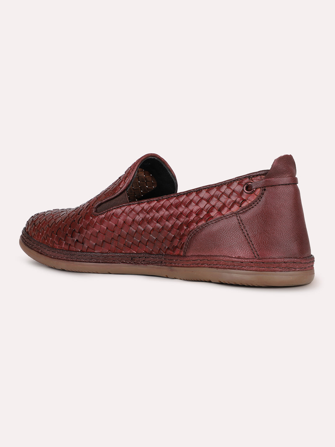 Mens Brown Casual Embossed Round Toe Slip-Ons
