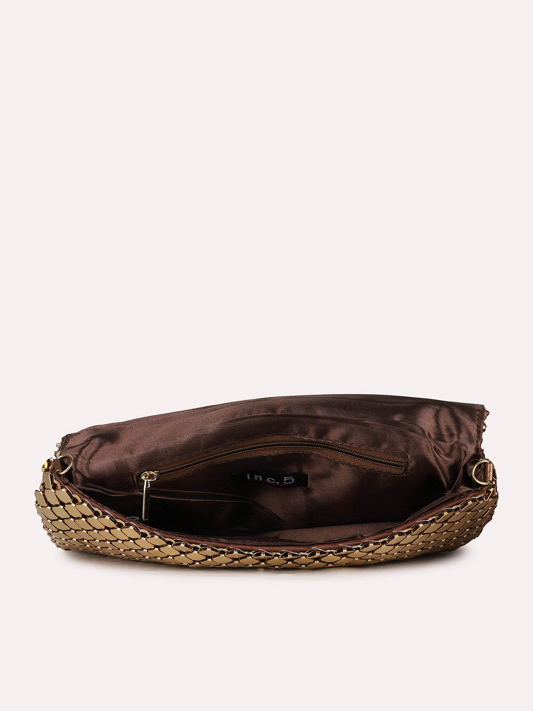 Womens Bronze Embellished Clutch