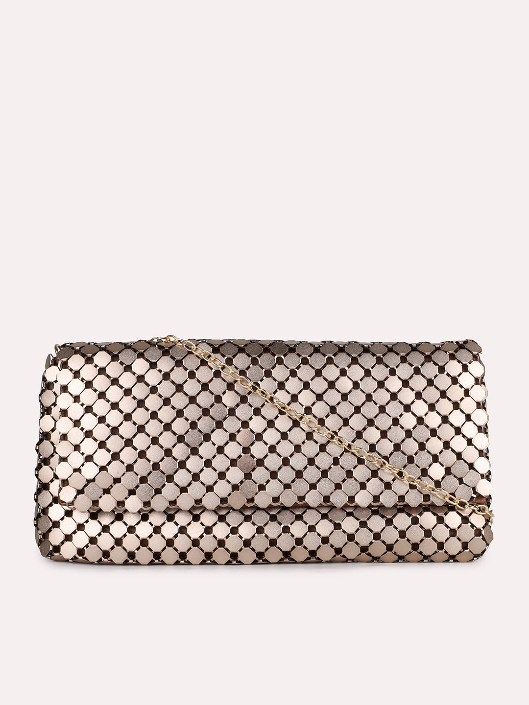 Womens Grey Embellished Clutch