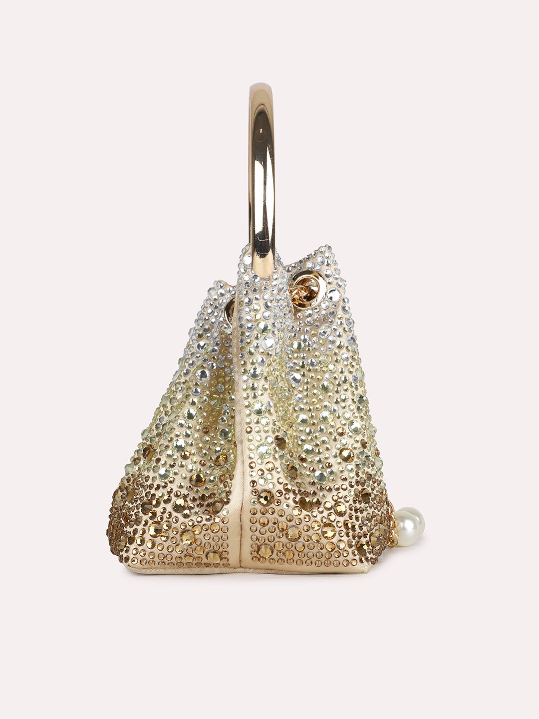 Womens Gold Embellished Pouch Potli