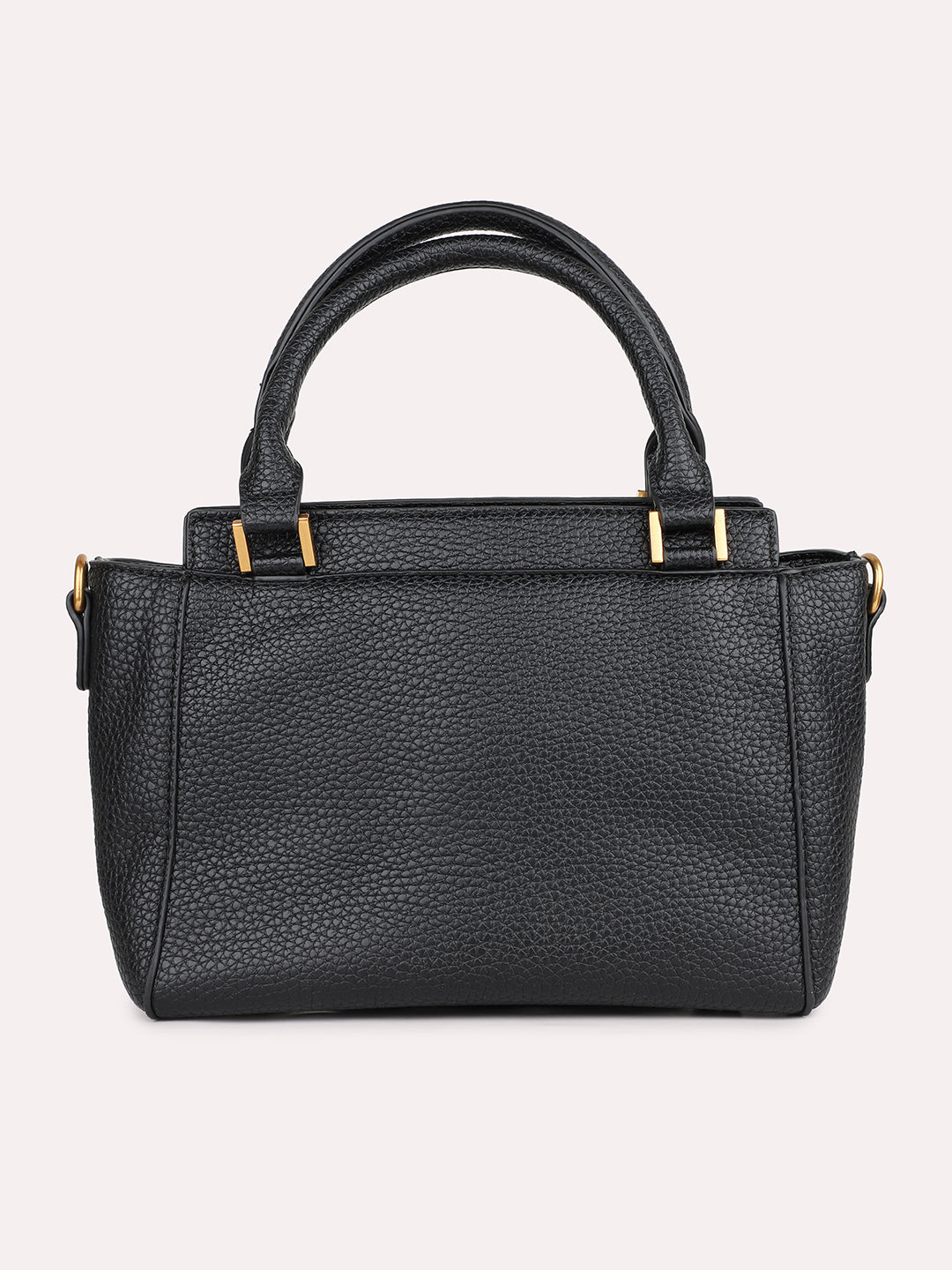 Womens Black Textured Handbag