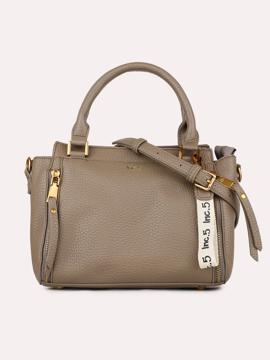 Womens Brown Textured Handbag