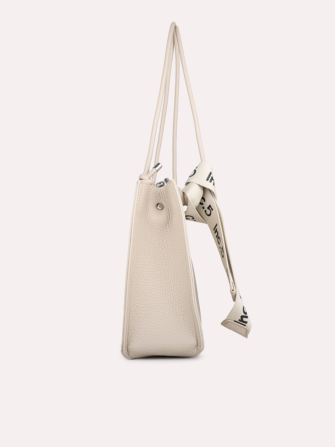 Womens Beige Textured Shoulder Bag