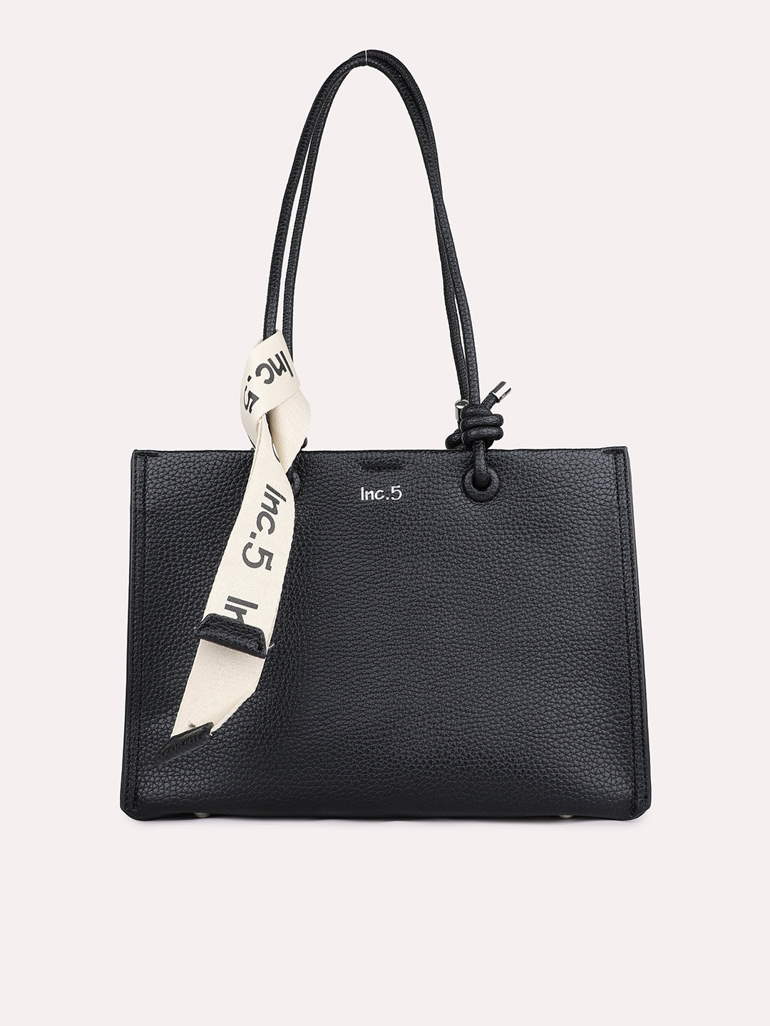 Womens Black Textured Shoulder Bag