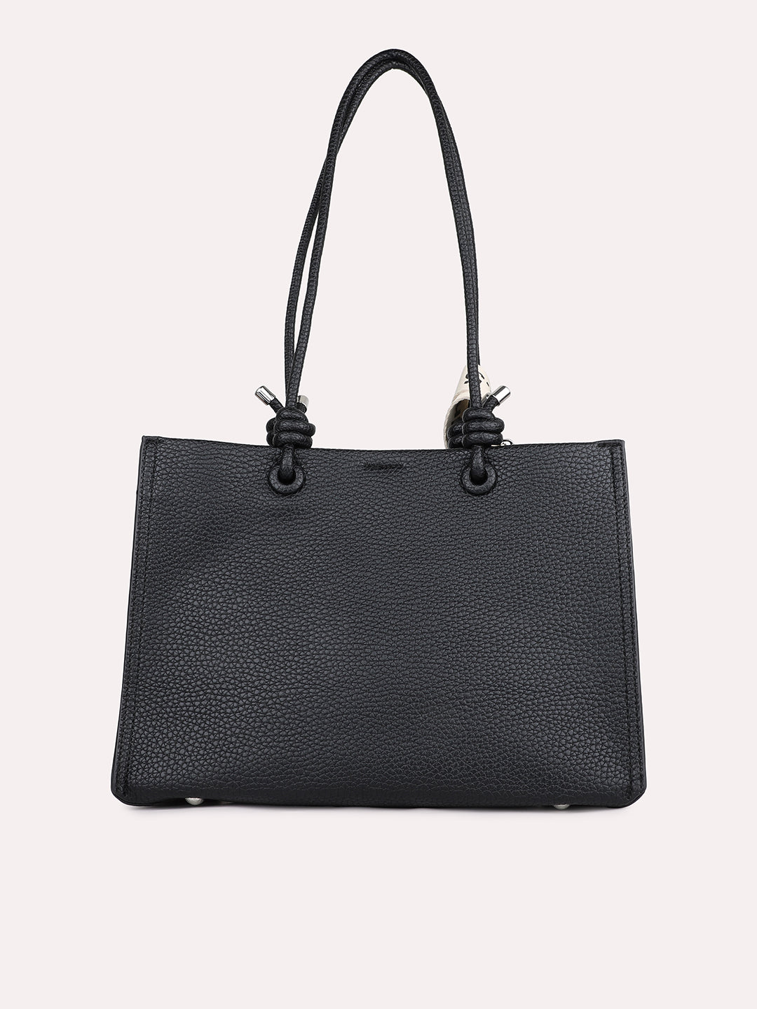 Womens Black Textured Shoulder Bag