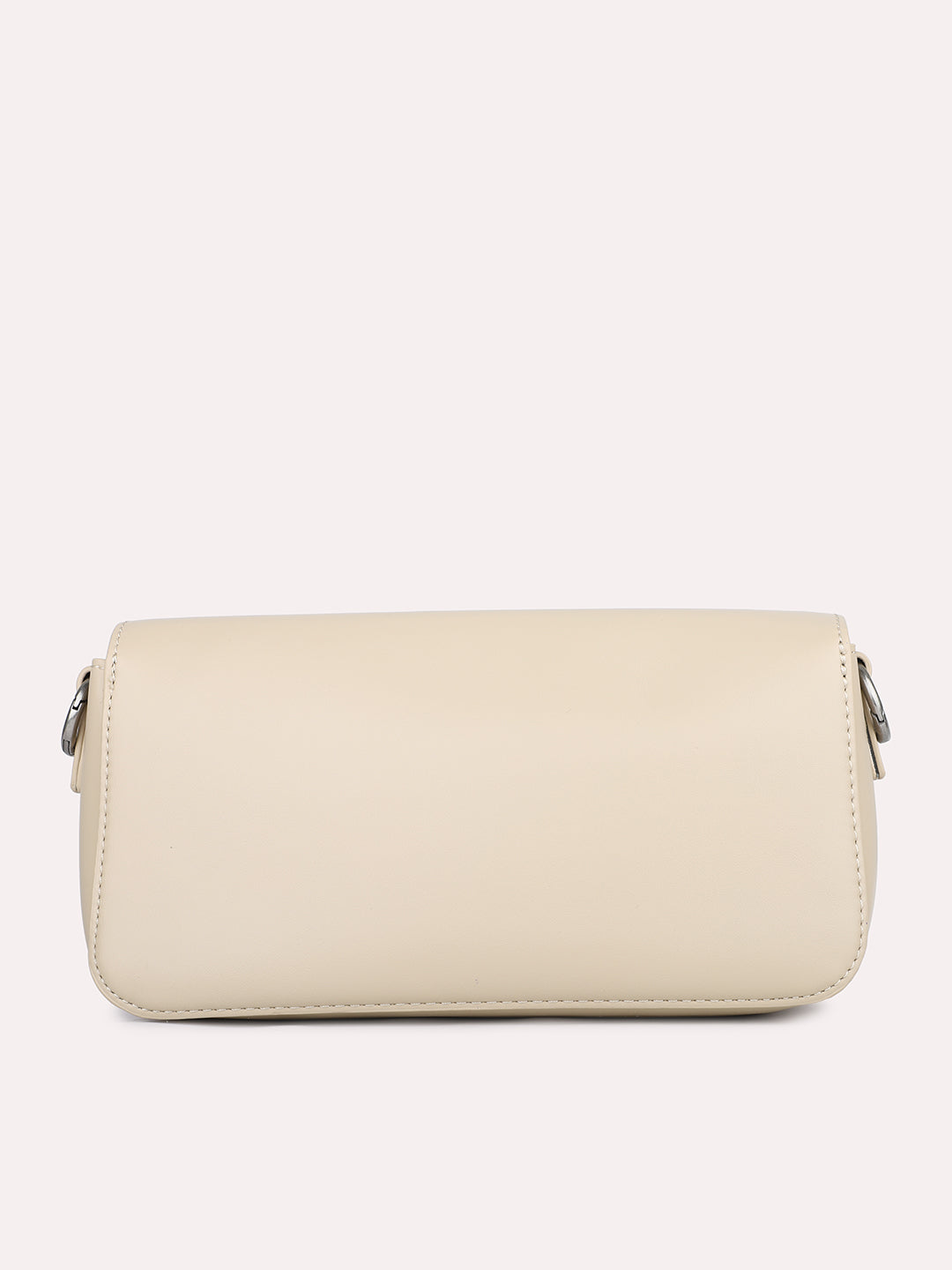 Womens Beige Solid Shoulder Bag