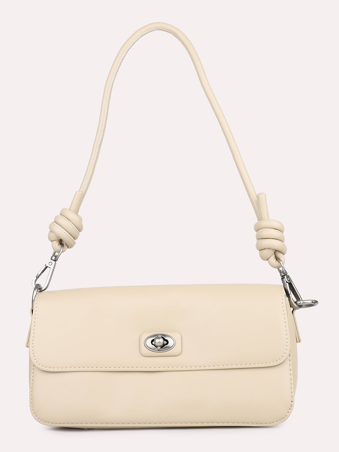 Womens Beige Solid Shoulder Bag