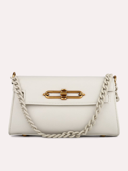 Womens Beige Textured Sling Bag