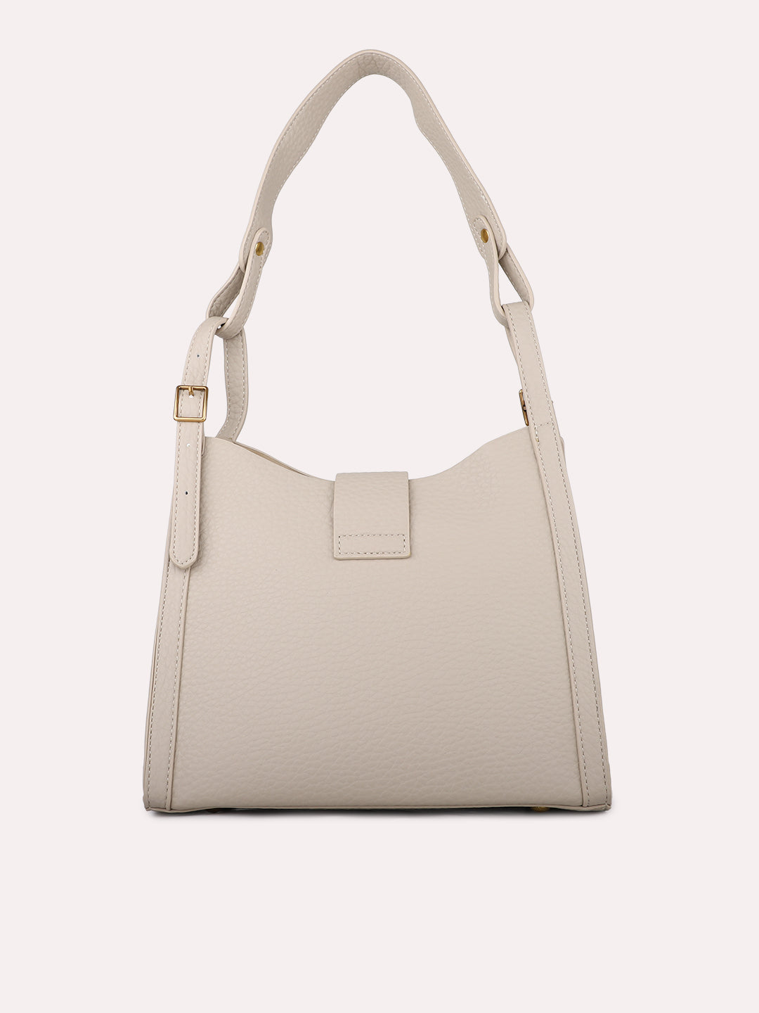 Womens Beige Textured Shoulder Bag