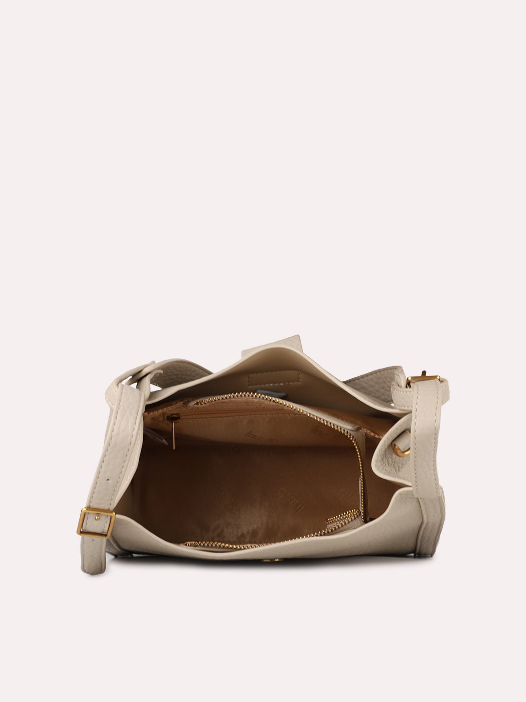 Womens Beige Textured Shoulder Bag