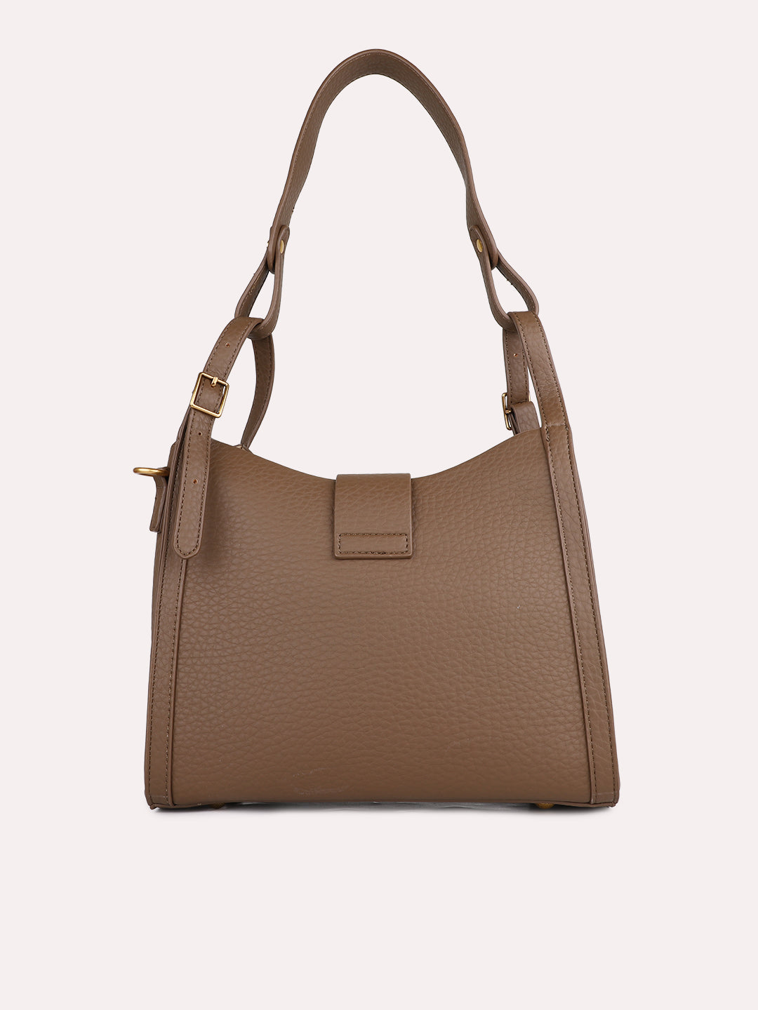 Womens Brown Textured Shoulder Bag