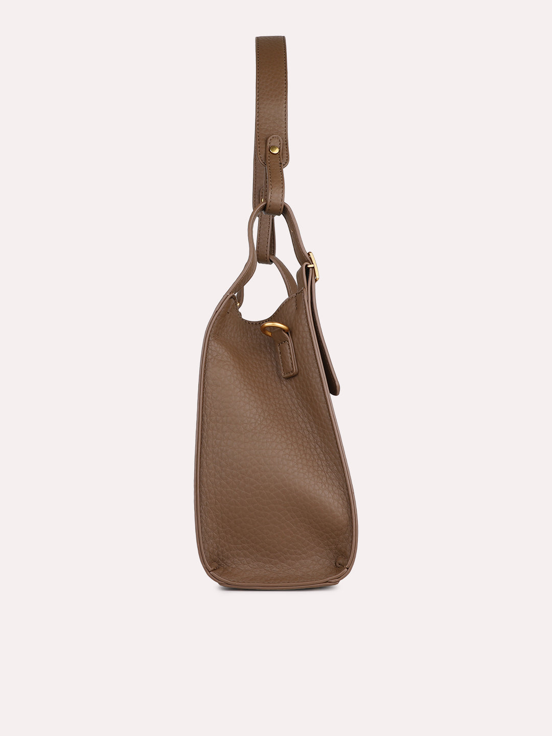 Womens Brown Textured Shoulder Bag