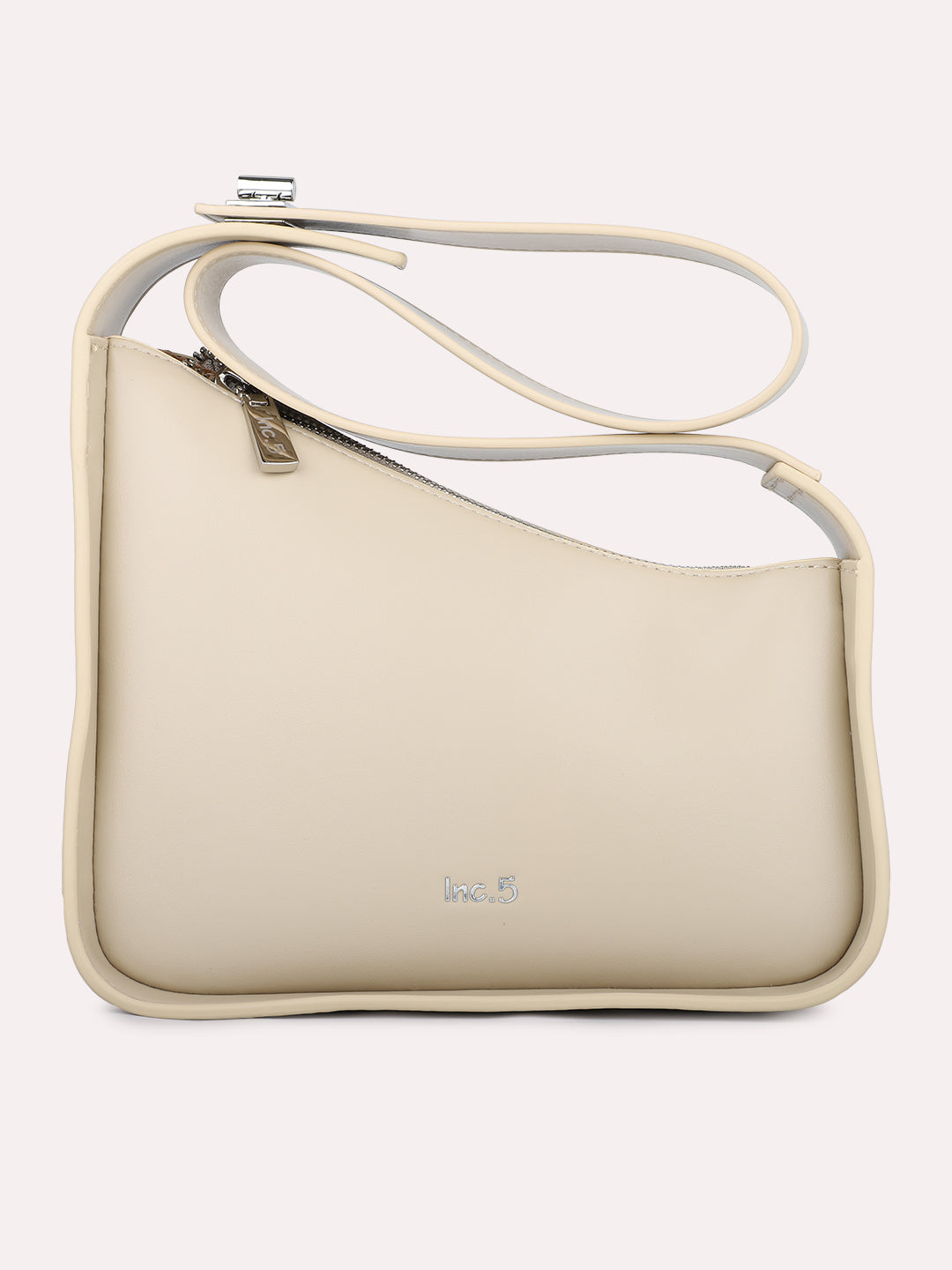 Womens Beige Solid Shoulder Bag