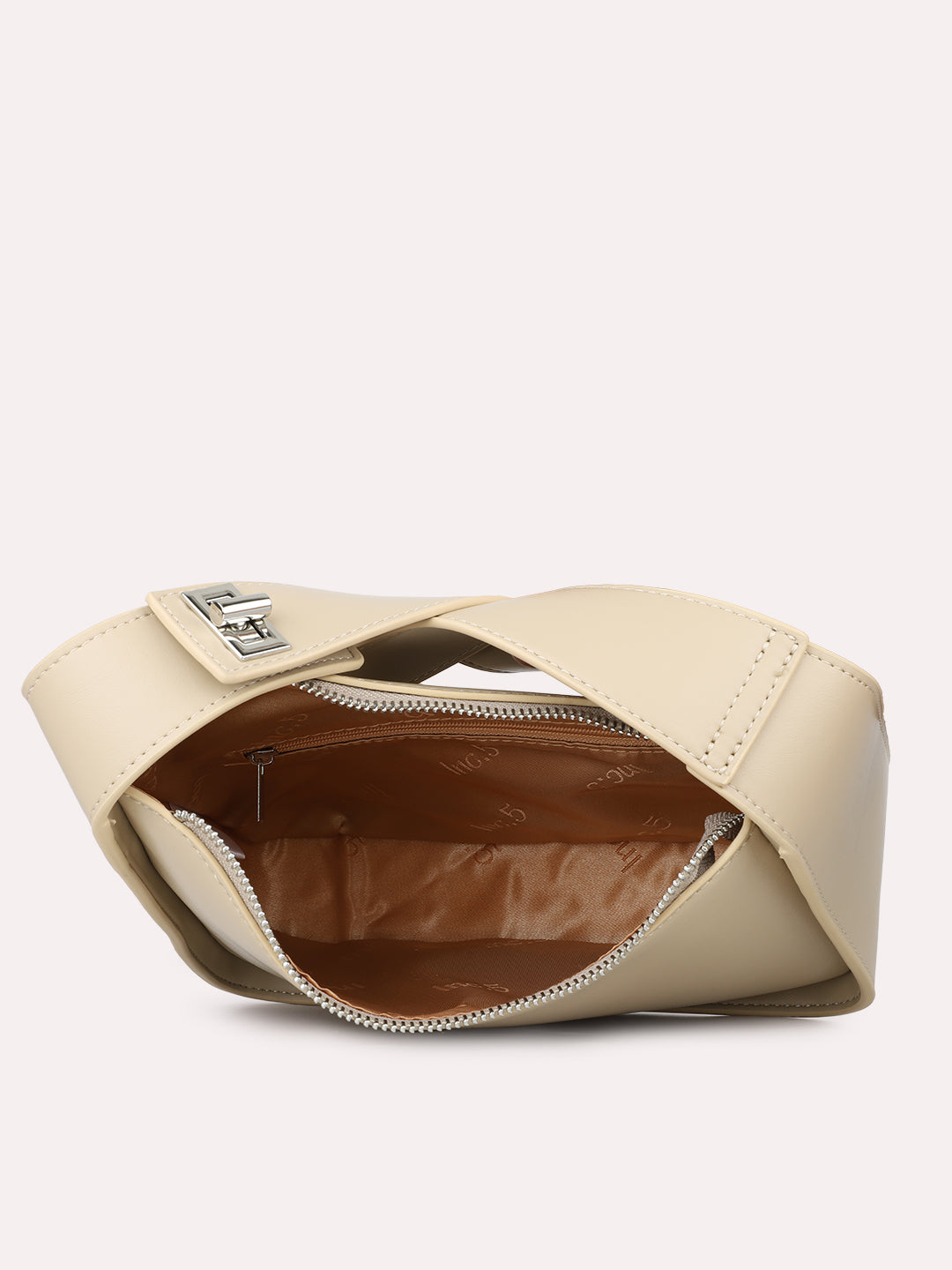 Womens Beige Solid Shoulder Bag