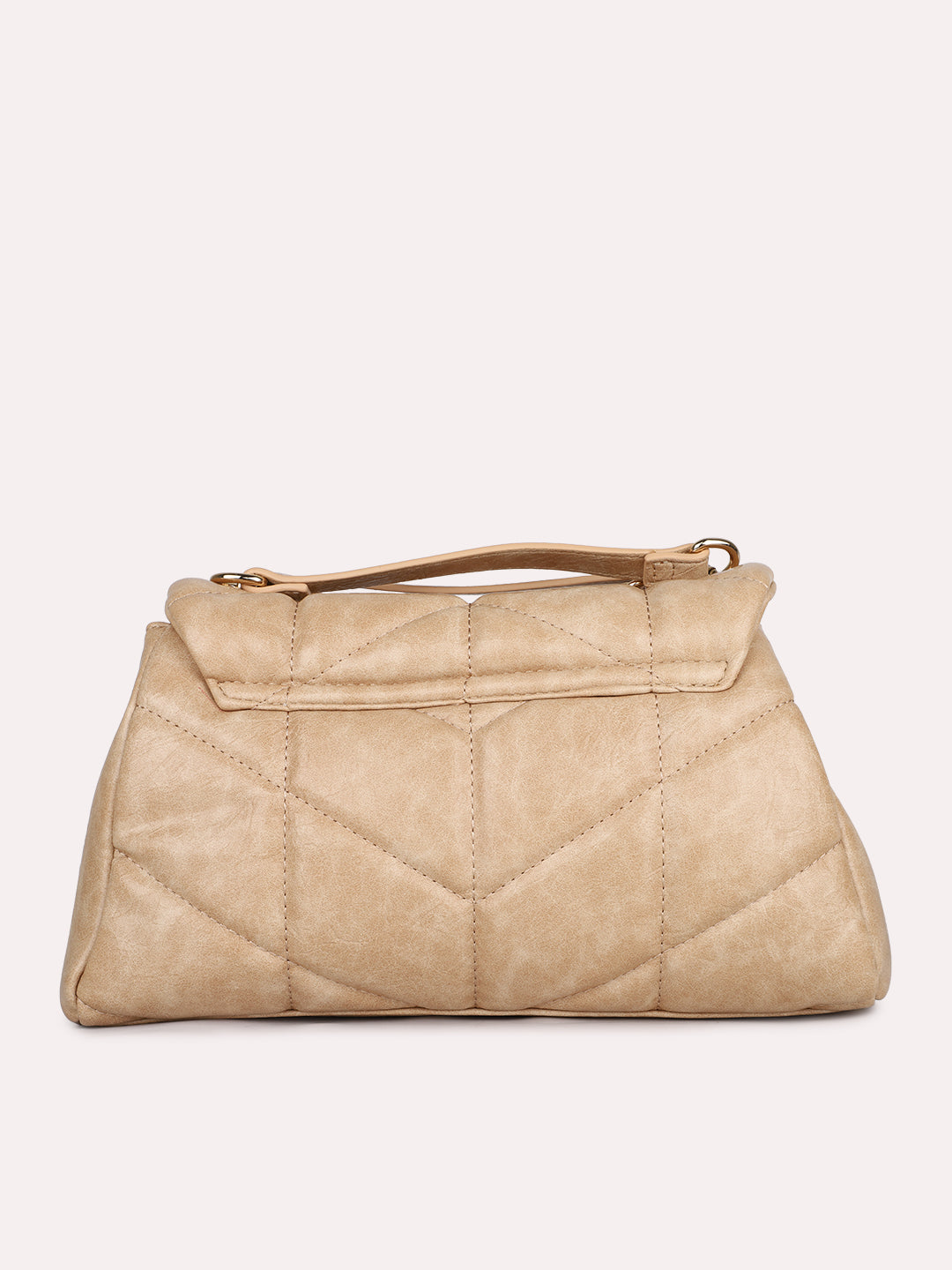 Womens Beige Textured Shoulder Bag