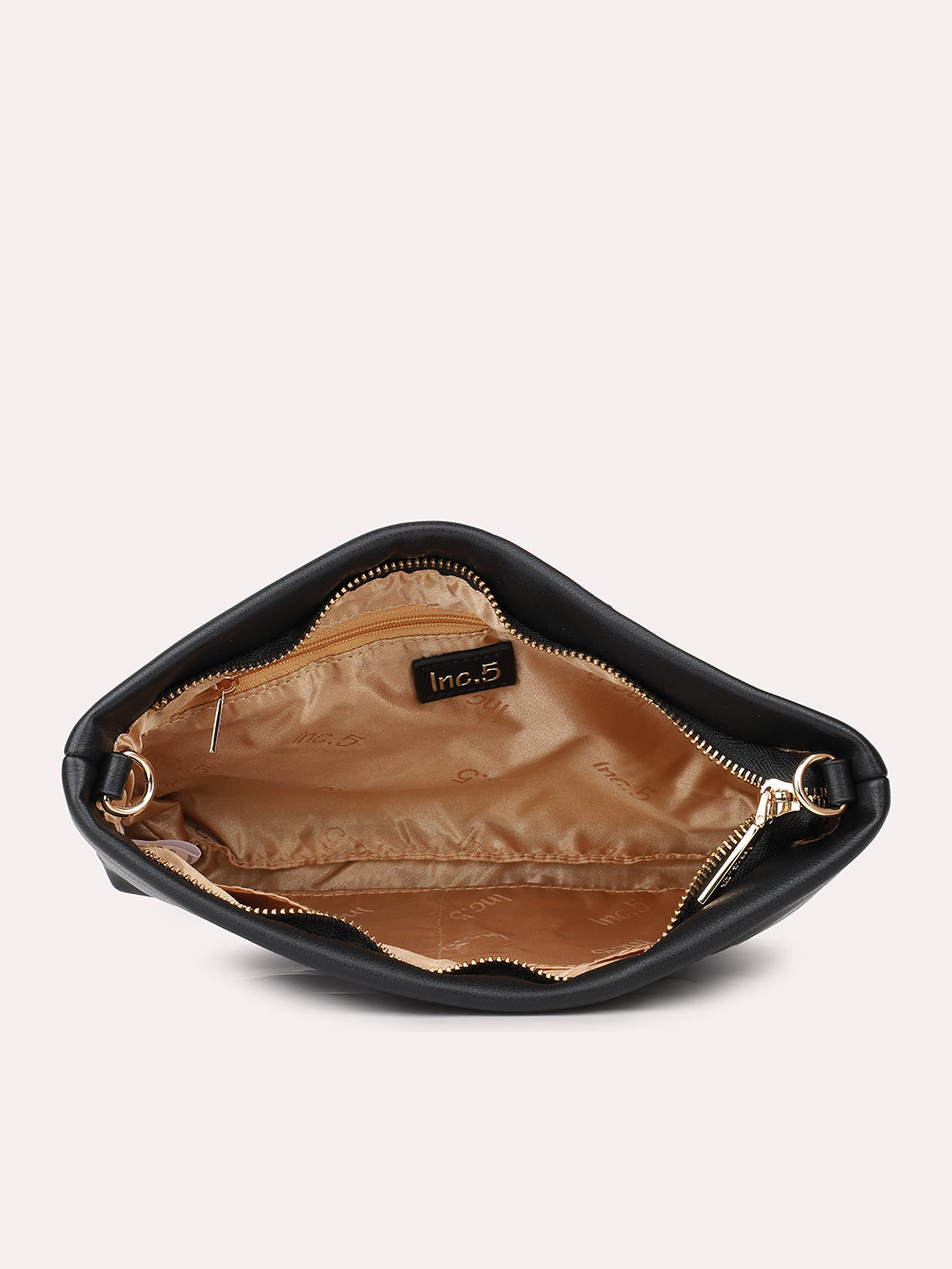 Womens Black Solid Sling Bag