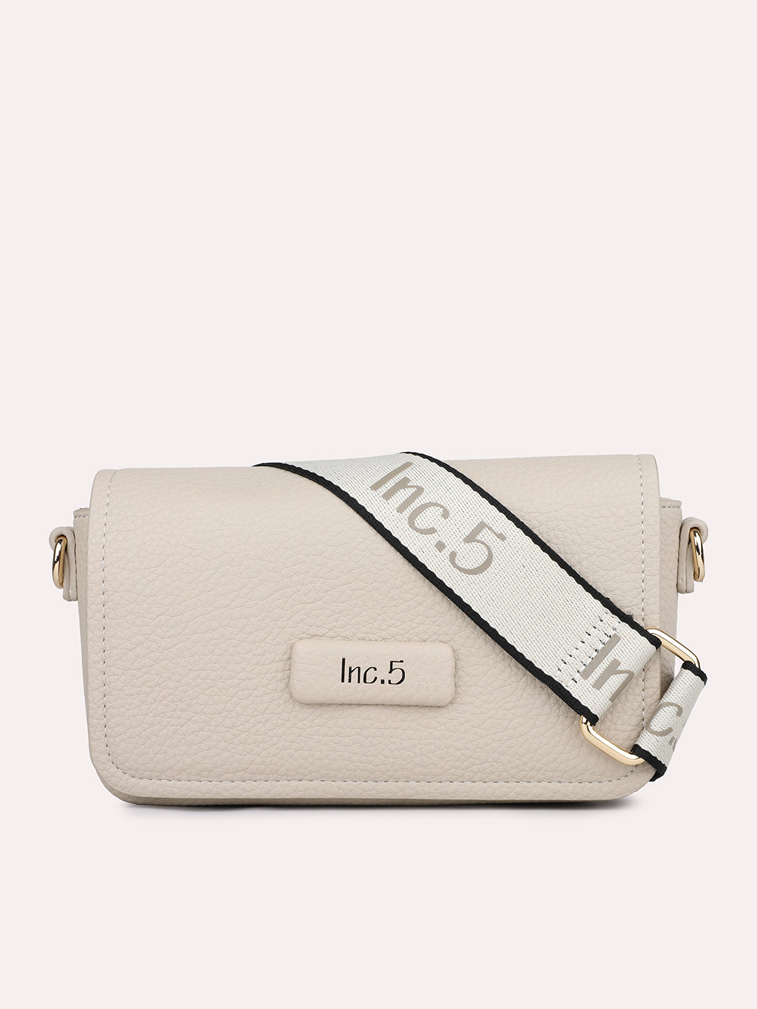 Womens Beige Textured Sling Bag