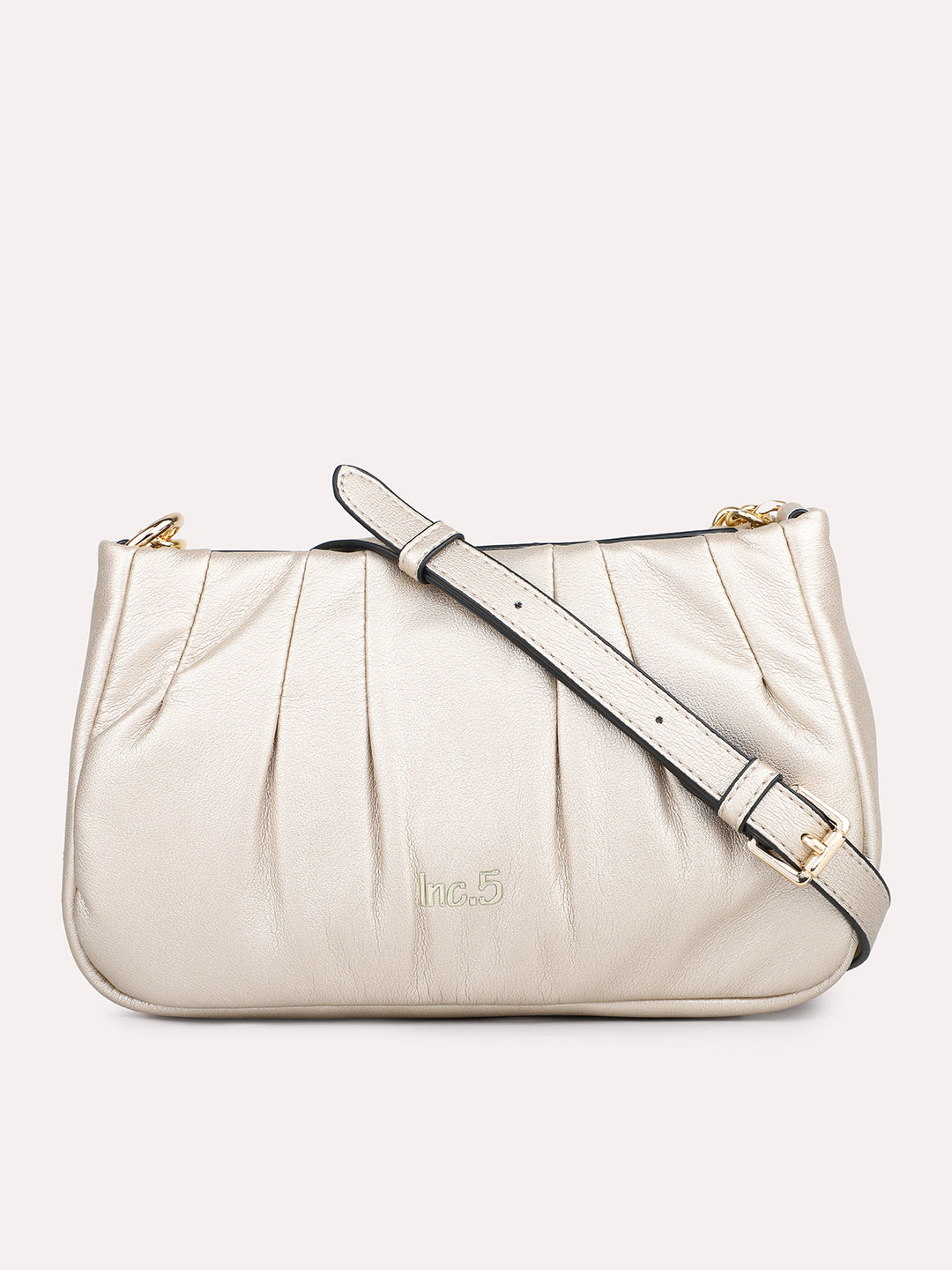 Womens Gold Embellished Sling Bag