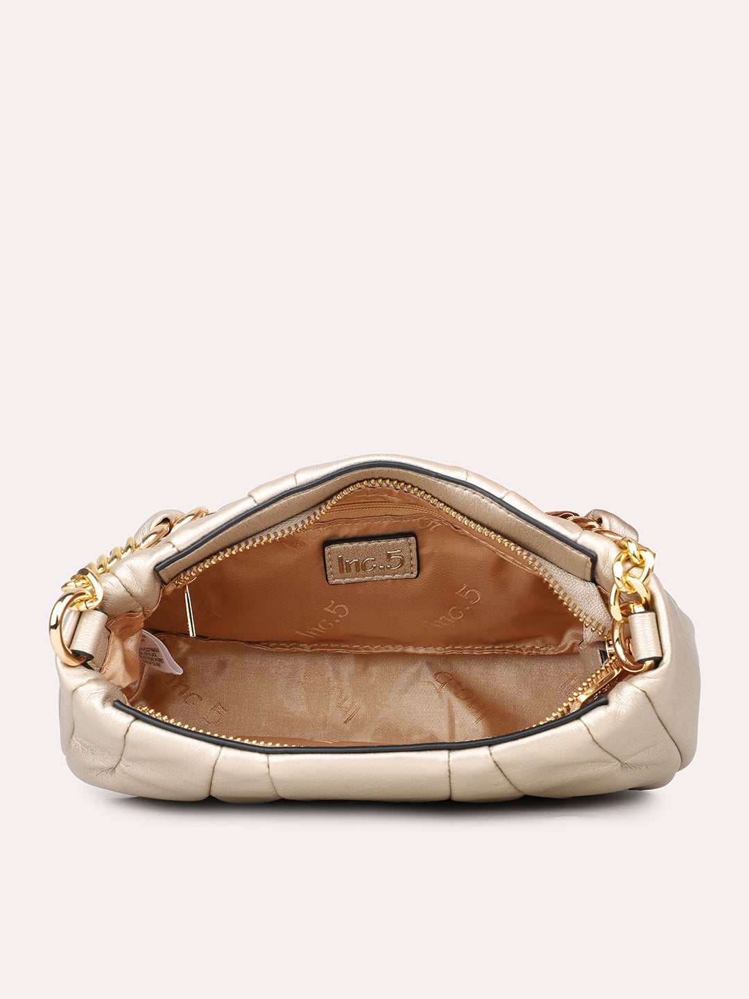Womens Gold Embellished Sling Bag