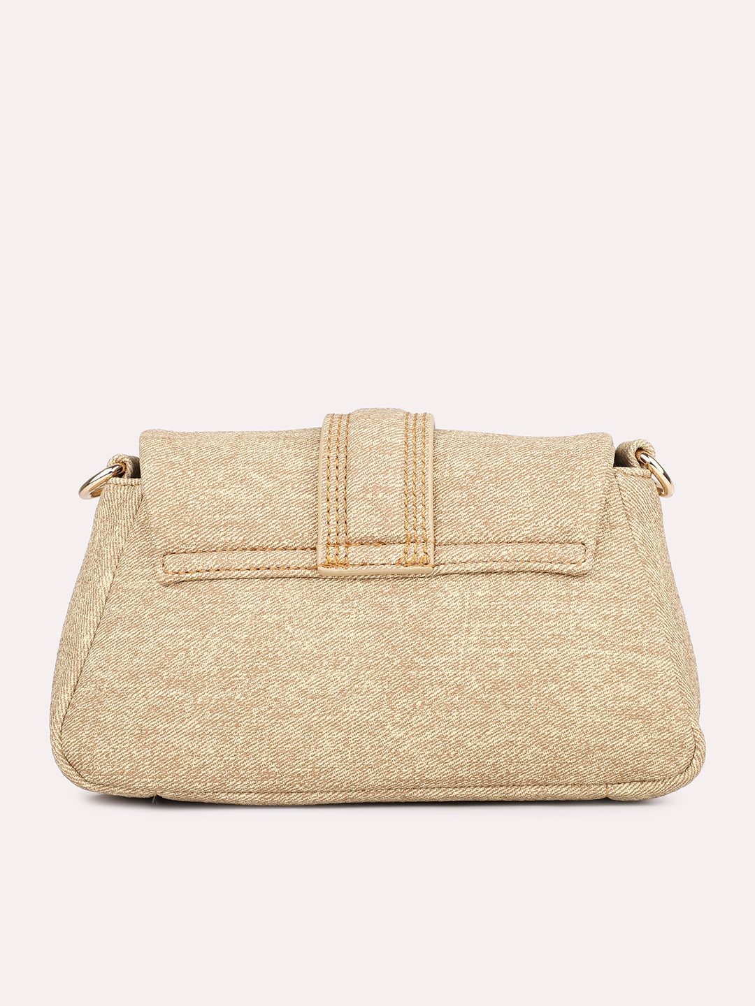 Womens Beige Textured Sling Bag