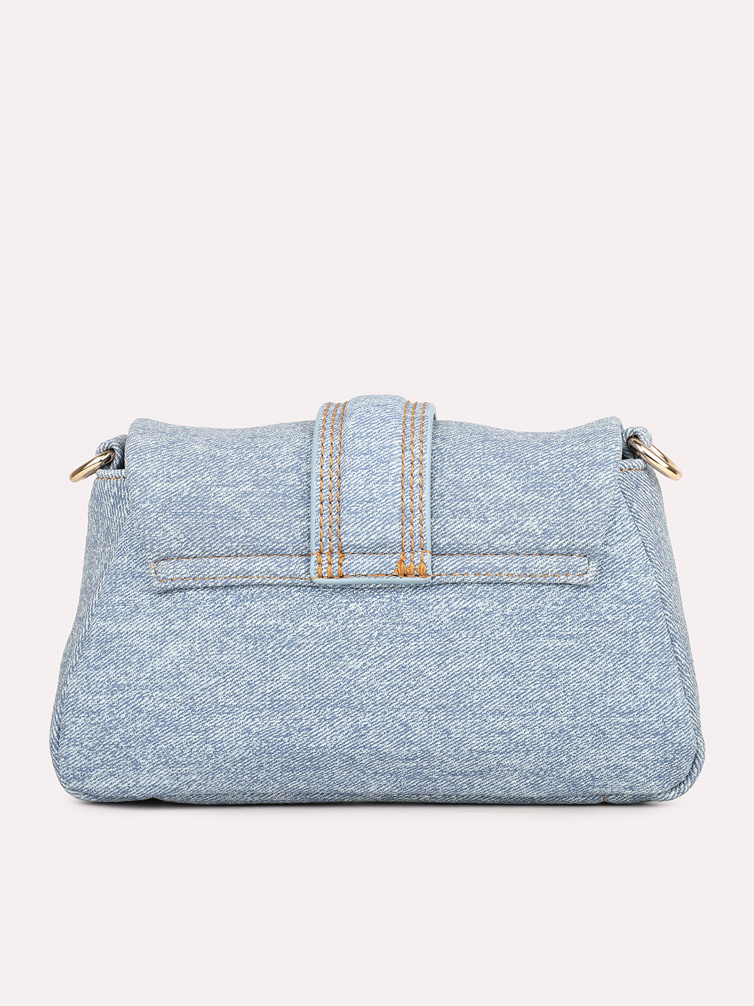 Womens Blue Textured Sling Bag