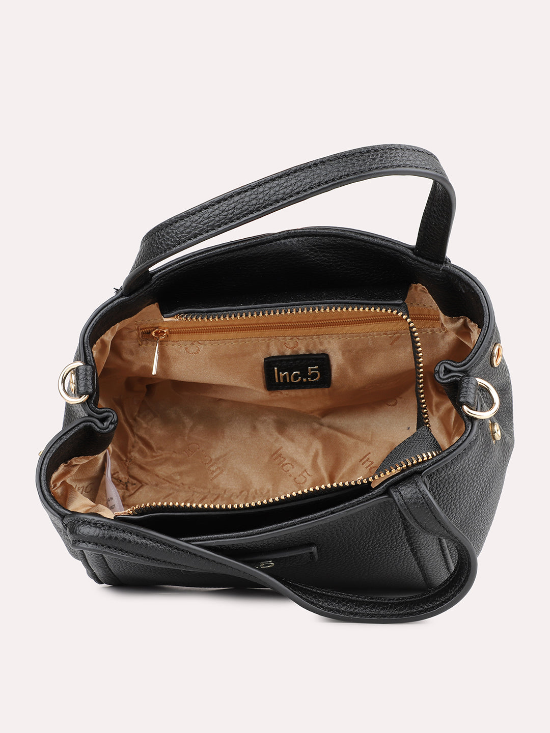 Womens Black Textured Sling Bag