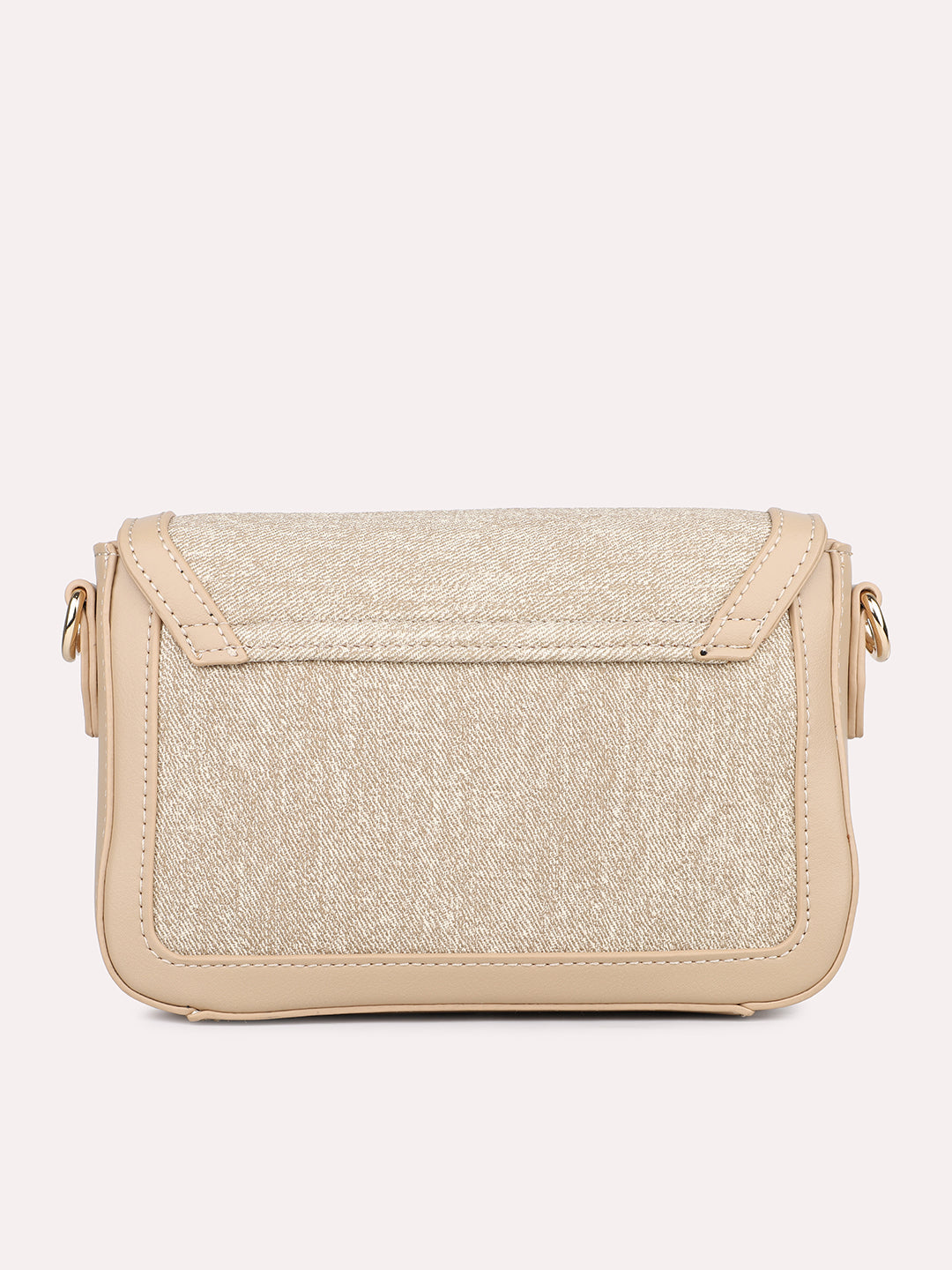 Womens Beige Textured Sling Bag