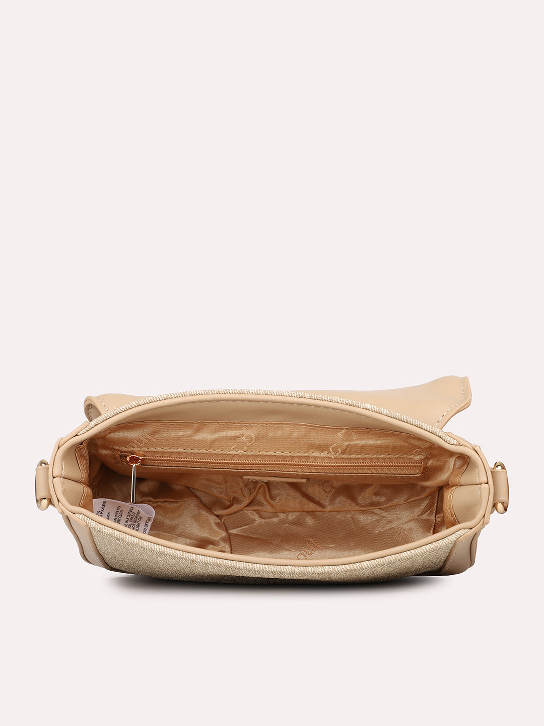 Womens Beige Textured Sling Bag