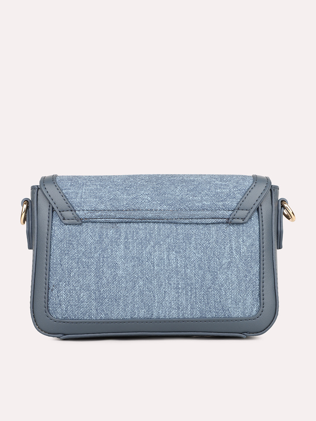 Womens Blue Textured Sling Bag