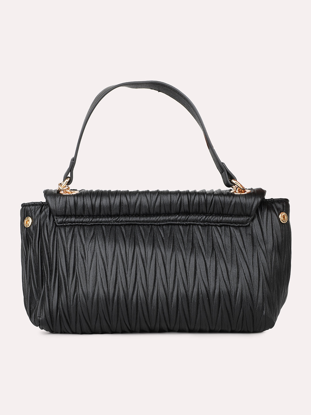 Womens Black Textured Sling Bag