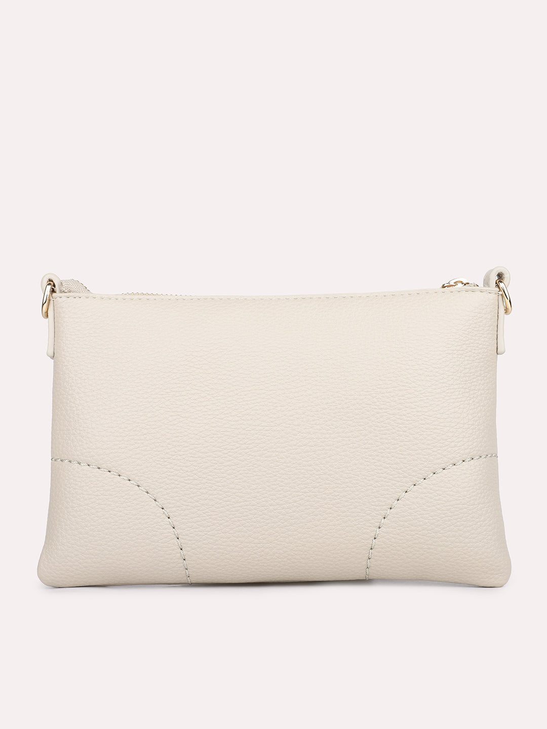 Womens Beige Textured Sling Bag