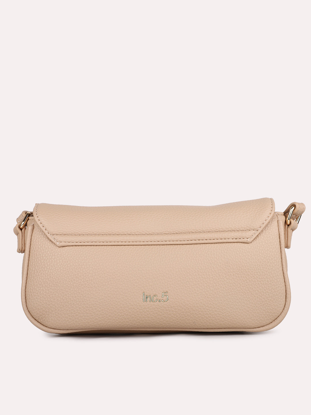 Womens Beige Solid Sling Bag