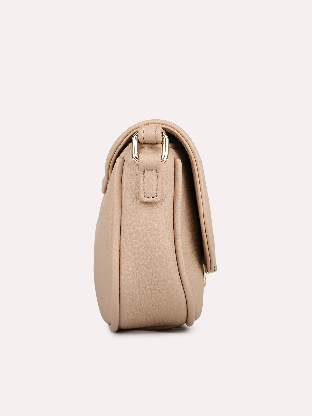 Womens Beige Solid Sling Bag