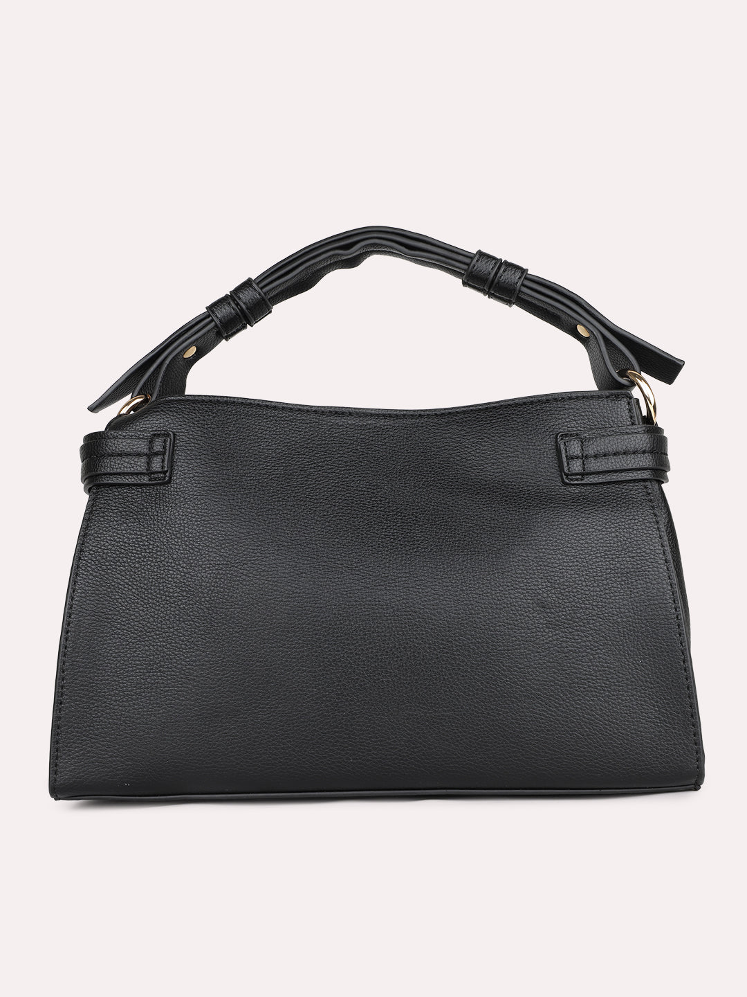 Womens Black Solid Handbag