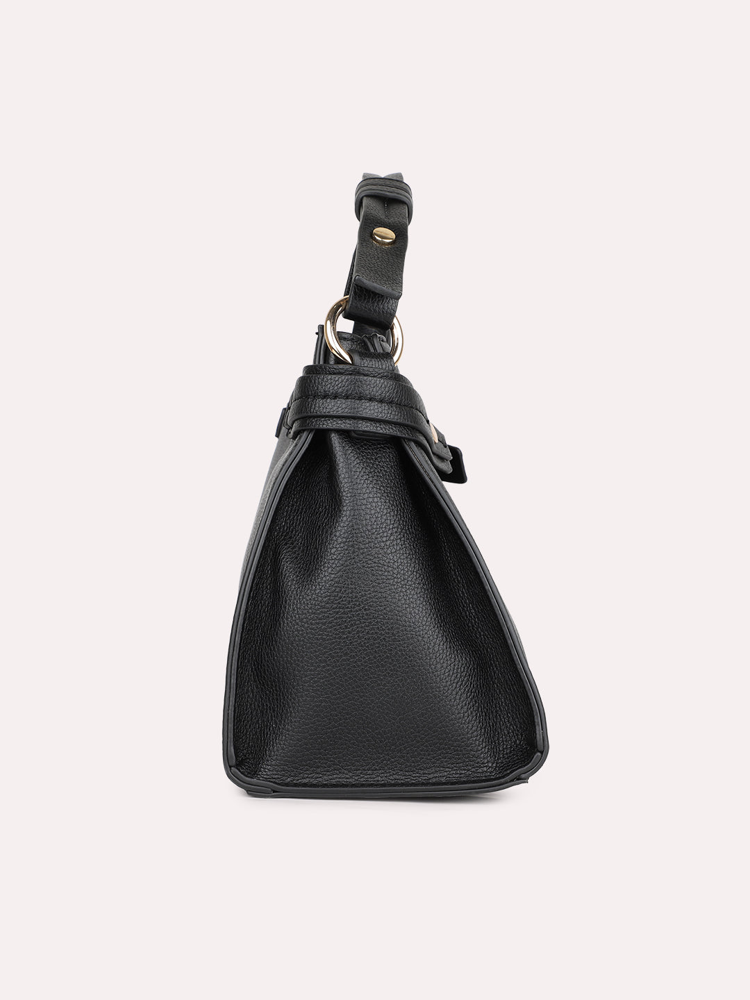 Womens Black Solid Handbag