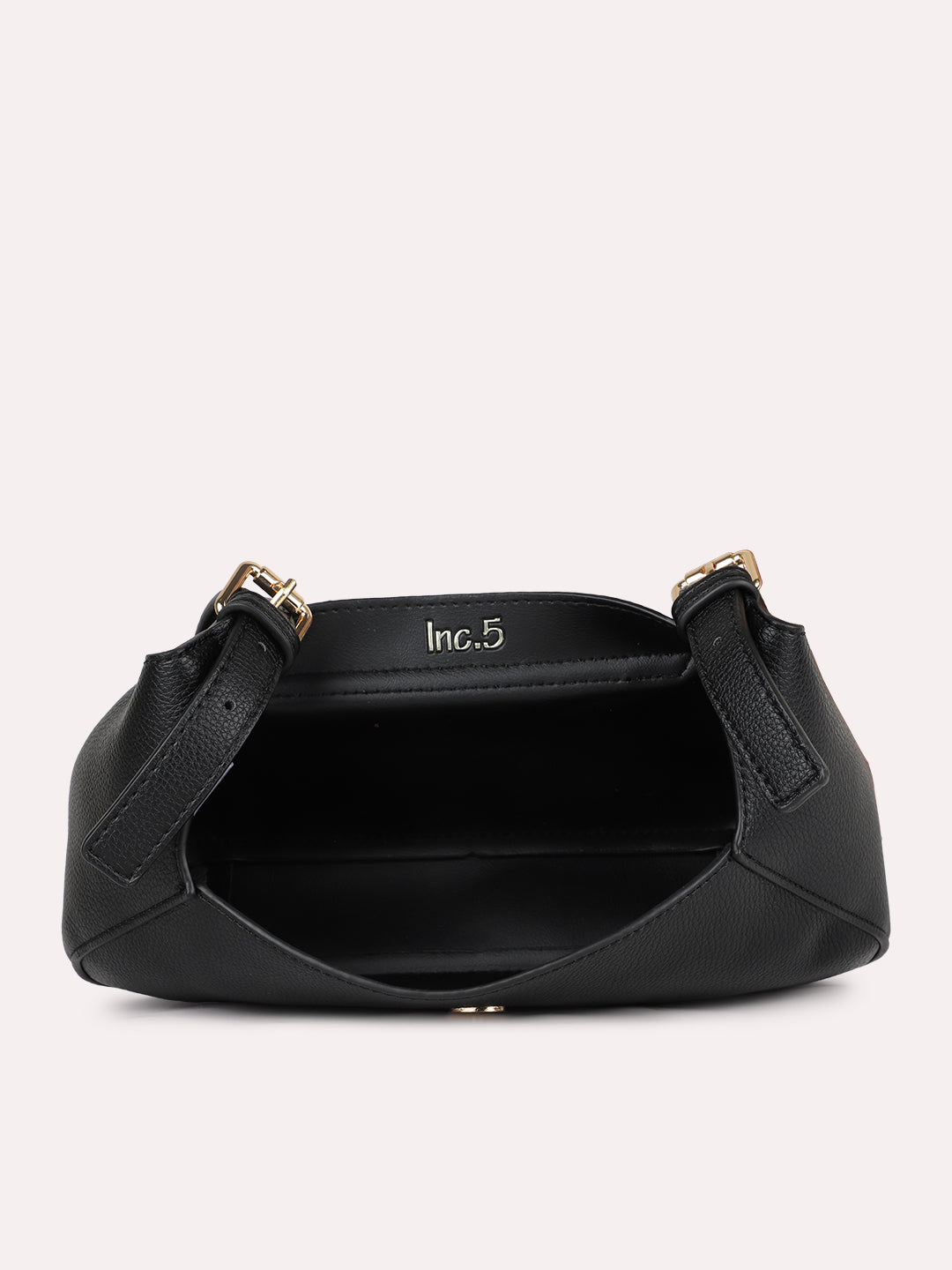 Womens Black Solid Shoulder Bag