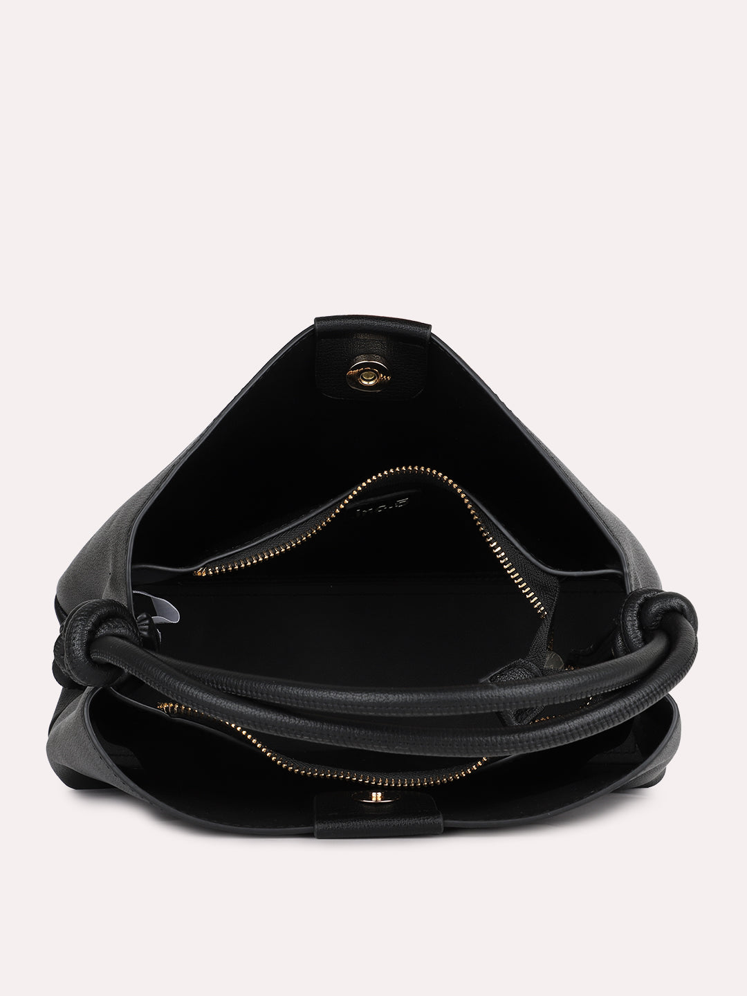 Womens Black Solid Handbag